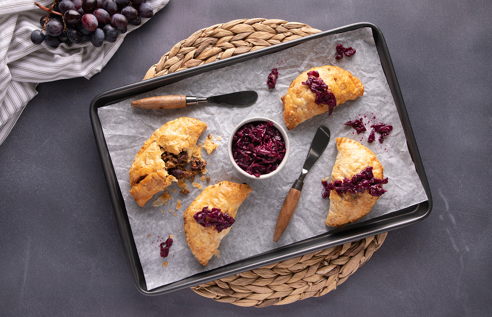 Beef and Jupiter™ Grapes Empanadas with Grape Chutney