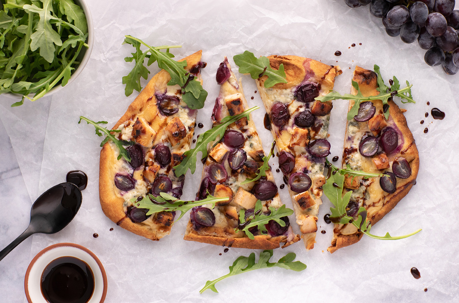 Chicken, Grape and Blue Cheese Flatbread