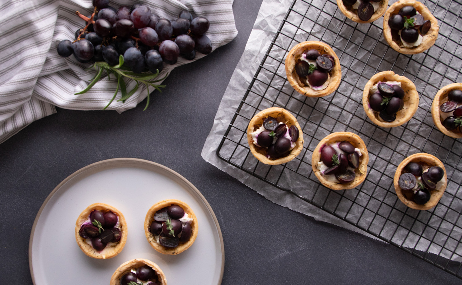 Roasted Jupiter™ Grapes & Goat Cheese Tart