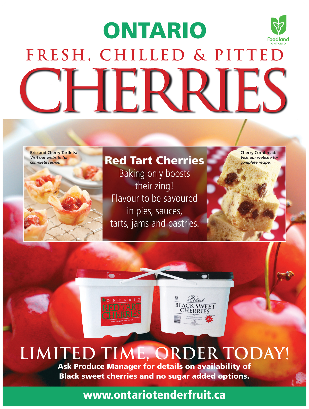 Ontario Tender Fruit News Ontario Tart Cherries in Pails are Now