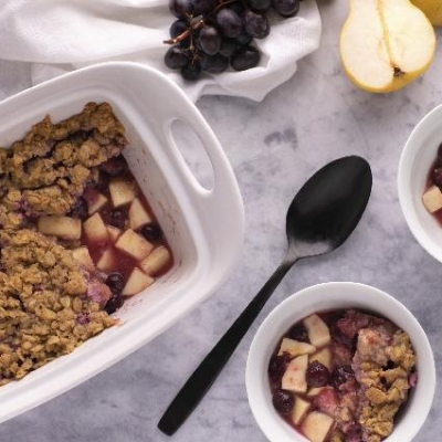 Blue Grape and Pear Crisp