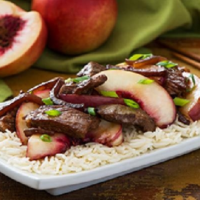 Beef and Nectarine Stir Fry