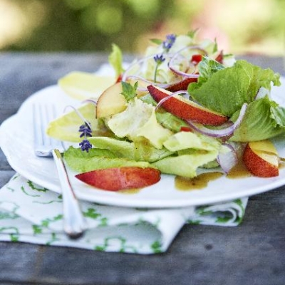 Ontario Nectarine Salad with Minted Chili Dressing