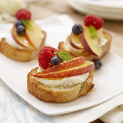 Ontario Peach Breakfast Crostini