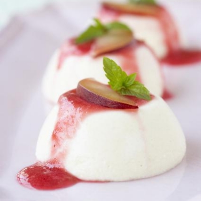 Panna Cotta with Ontario Plum Coulis  