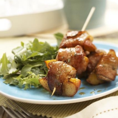 Ontario Peach and Pork Brochettes