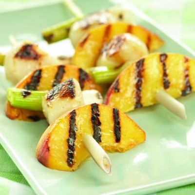 Scallop and Ontario Peach Brochettes 