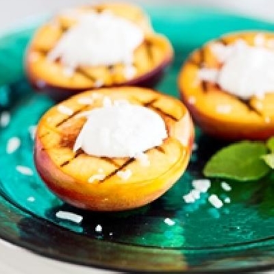 Grilled Nectarines with Coconut Whipped Cream